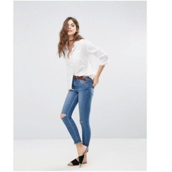 NWT French Connection Ash Denim Pin Up Jean - 2 - Picture 1 of 11